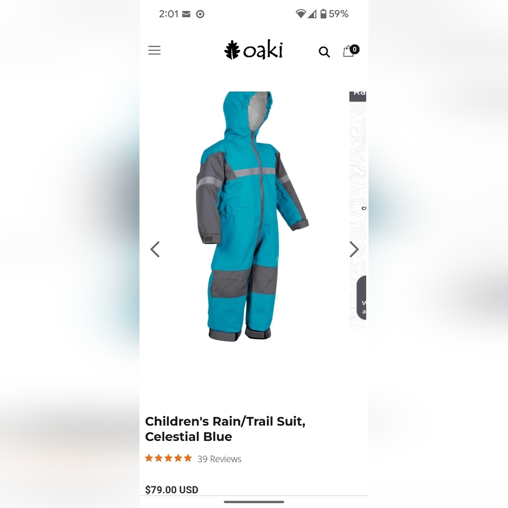 Oaki 2t rain suit